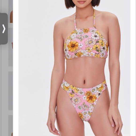 Retro floral print bikini set F21 L NWT - Picture 2 of 4
